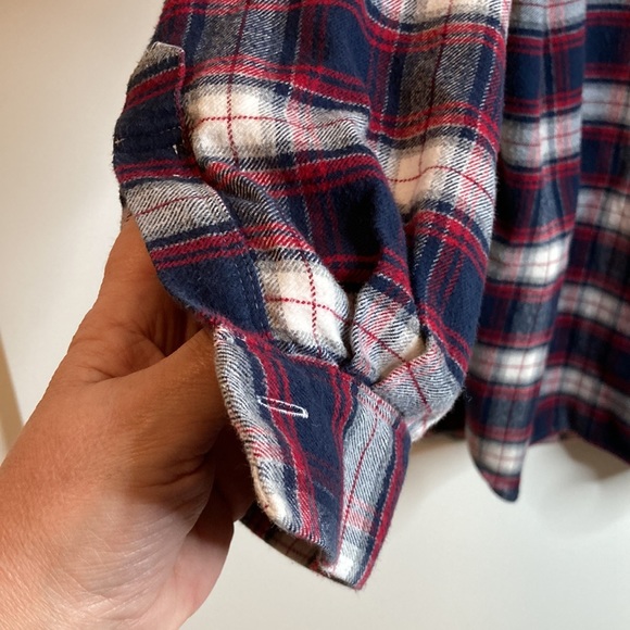 Plaid Half Button Up Long Sleeve Shirt - Picture 8 of 10